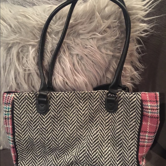 Bag, fabric plaid and herringbone - Picture 2 of 4